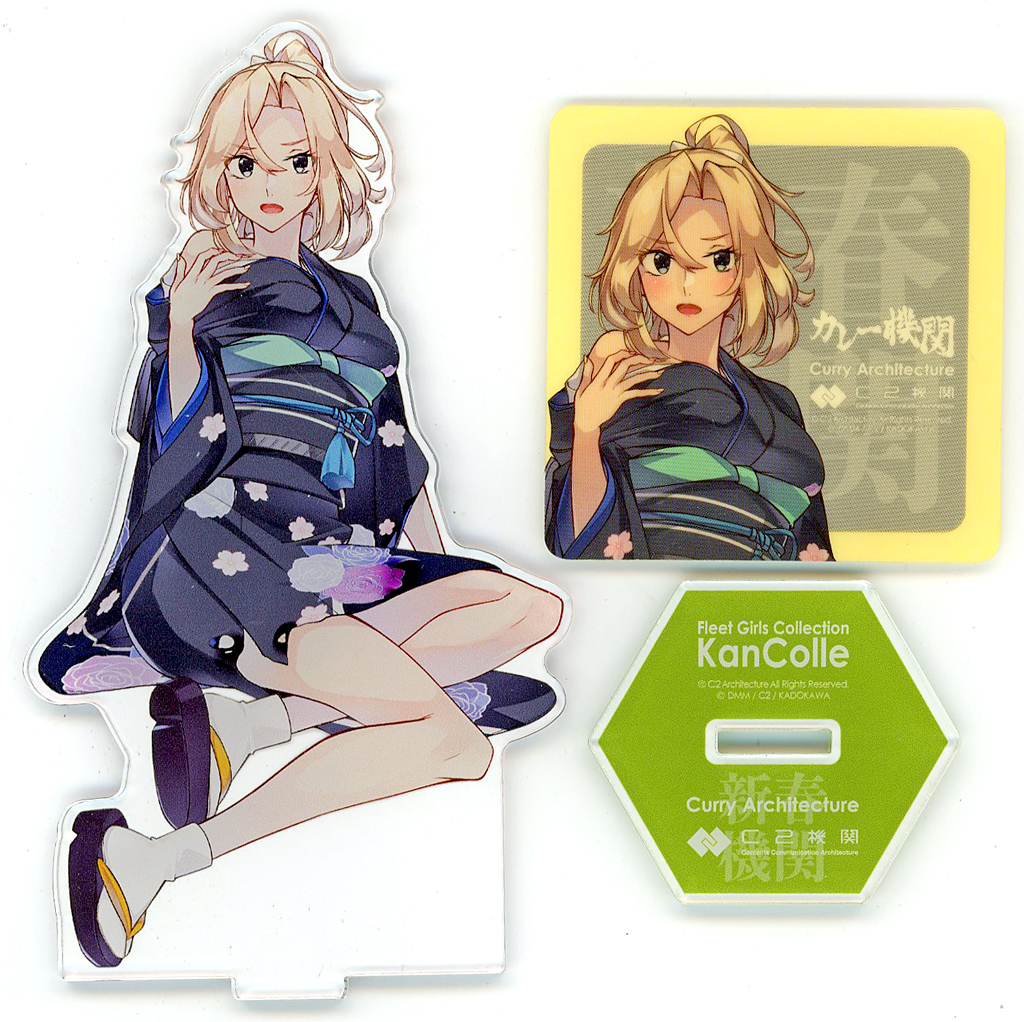 グッズセット　Hornet(ホーネット) 晴着mode(中破) アクリルスタンドセット 「艦隊これくしょん～艦これ～ カレー機関 38th Sequence【前段作戦】新春機関」 対象メニュー注文特典