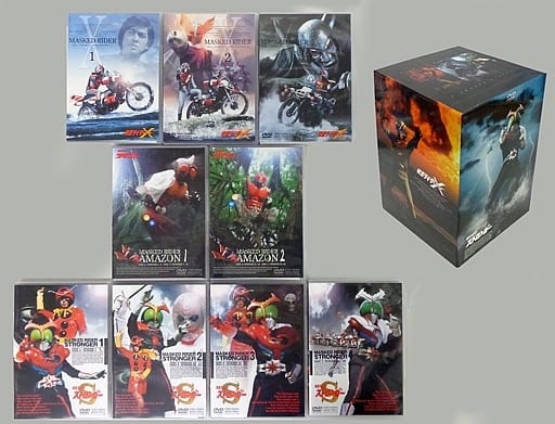 特撮DVD　不備有)仮面ライダー「X」「アマゾン」「ストロンガー」 BOX付き全9巻セット(状態：収納BOXに難有り) 駿河屋 -<中古>仮面ライダー「X」「アマゾン」「ストロンガー