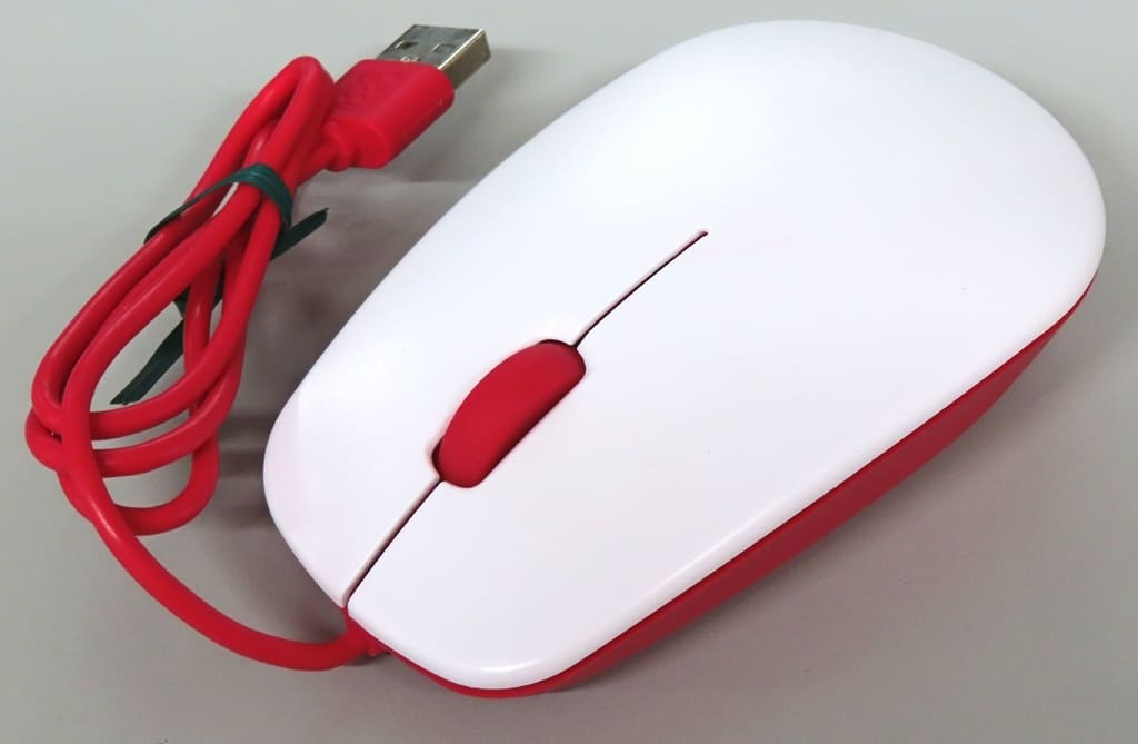 駿河屋 - Official Rasberry Pi Mouse(White/Red)[RPI-MOUSE]（マウス・マウス関連）