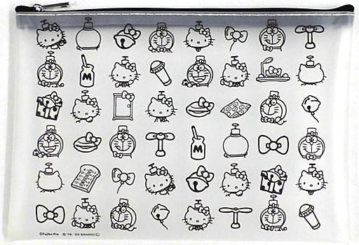 Allover Pattern Pouch Monochrome Doraemon X Hello Kitty X Asoko Asoko De Doraemon Hello Kitty Goods Accessories Suruga Ya Com