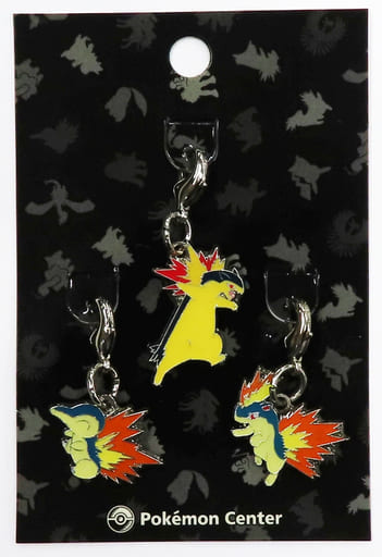 004 Cyndaquil 005 Quilava 006 Typhlosion Joto Zukan Metal Charm 3 Piece Set Pocket Monsters Pokemon Center Only Goods Accessories Suruga Ya Com