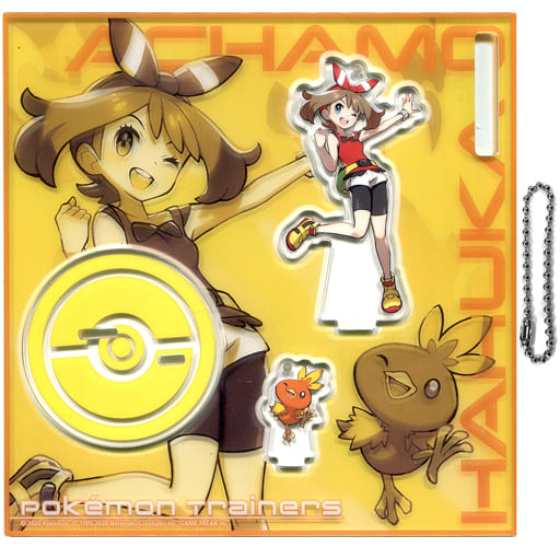 May & Achamo Acrylic Stand Key Holder Pokemon Trainers "Pocket Monsters
