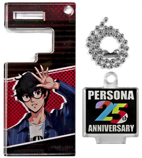 ペルソナ25周年 アニマックスカフェ スマホスタンドキーホルダー 駿河屋 -<中古>主人公(ペルソナ5) 「ペルソナ 25周年