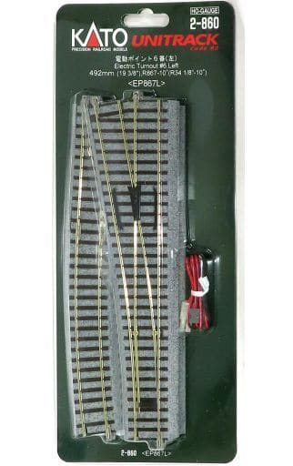 Aiguillage Gauche Motorisé Kato HO #6 UniTrack - Neuf 2025 - Réf. 2-860 - Échelle 1:87