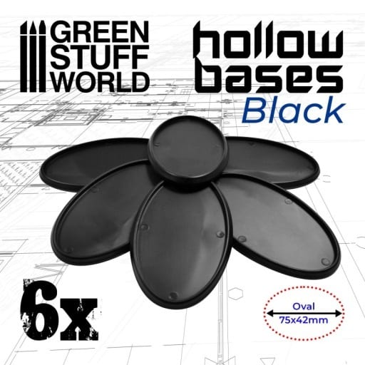 Plastic model Framed Plastic Display Base Black Oval 60 mm x 35 mm ...