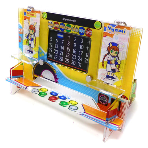 カレンダー　ポップンミュージック 万年アクリルカレンダー+チャームセット 駿河屋 -<中古>ポップンミュージック 万年アクリルカレンダー+