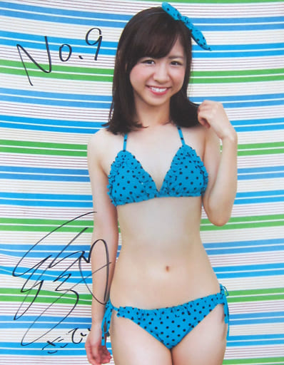 池田メルダ直筆サイン入り写真パネル　紫色ビキニ ジュニアアイドル 池田なぎさ 直筆サイン入り水着チェキ①