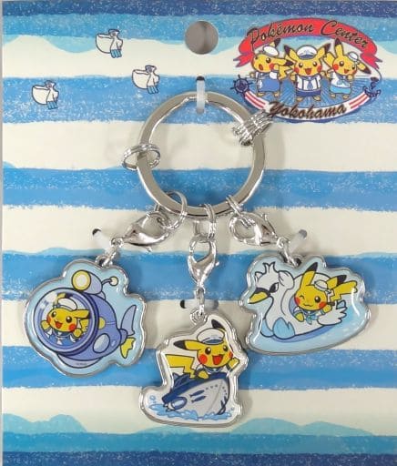 ポケモンセンターヨコハマ　３連キーホルダー 3連アクリルキーホルダー 和柄 ゲンガー・ブラッキー・ゲッコウガ