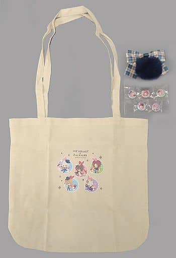 冬の市　リボントートバッグ　ぷち缶バッジ　マイメロディ　ピオフィオーレの晩鐘 冬の市 リボントートバッグ ぷち缶バッジ マイメロディ ピオフィオーレ