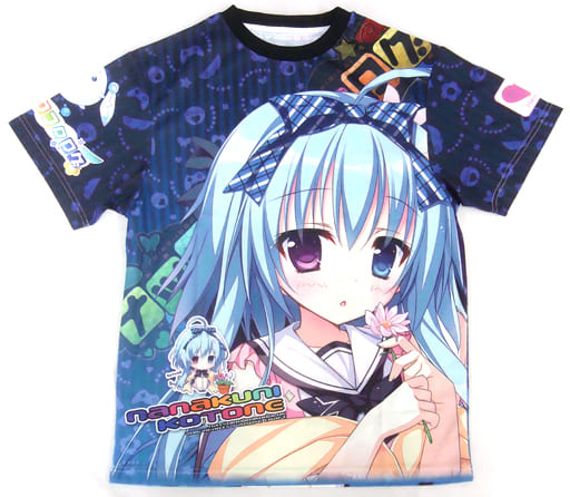 ナツイロココロログ フルグラフィックTシャツ 七国小都音 駿河屋 -<中古>七国小都音 フルカラーTシャツ ネイビー×ブルー Lサイズ