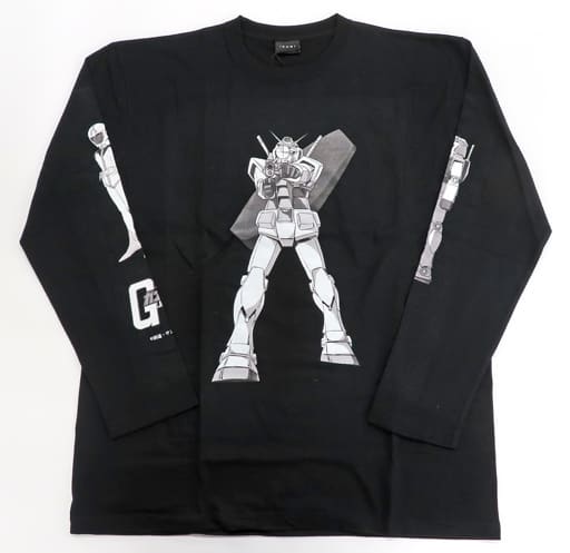 衣類　ガンダム＆アムロ ロング Tシャツ ブラック フリーサイズ 「機動戦士ガンダム」 PARCO×GUNDAM COLLABORATION ITEM FAIRグッズ 駿河屋 -<中古>ガンダム＆アムロ ロング Tシャツ ブラック