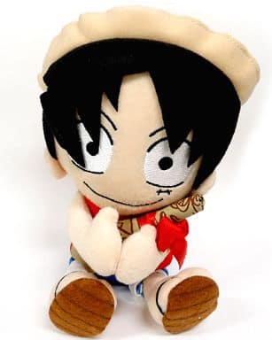 駿河屋 -<中古>ワンピース地図柄ミニハンカチ付ぬいぐるみ ルフィ