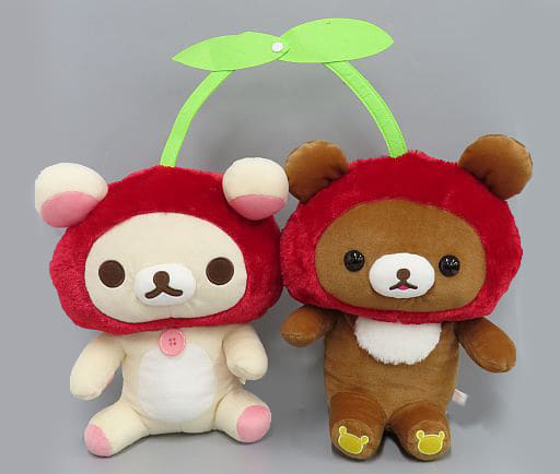 コリラックマ フルーツぬいぐるみ　さくらんぼ　ぶどう コリラックマ チャイロイコグマ フルーツなかよしぬいぐるみ