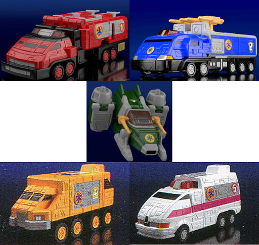 Emergency Squadron Go-Go Five Super Mini Plastic Emergency Victory Robo 5 pieces