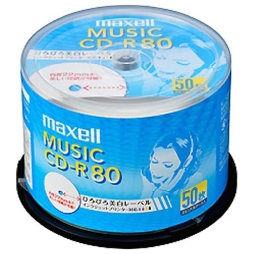 Maxell Music CD-R 80 min Printerable 50-pack [CDRA80WP. 50 sp ...