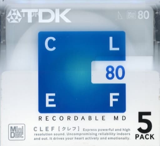 駿河屋 -<中古>TDK 録音用ミニディスク CLEF 80分 5枚パック [MD