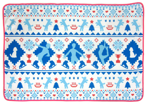 ユーリ!!! on ICE ノルディック柄・集合デザインブランケット 駿河屋 -<中古>集合(ノルディック柄) ブランケット 「ユーリ