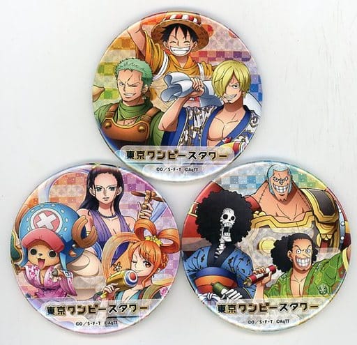 ワンピース　オールフェイス缶バッジ　麦わらの一味セット３ ワンピース】EGGHEAD アイコンミニ缶バッジ 麦わらの一味セット: 雑貨