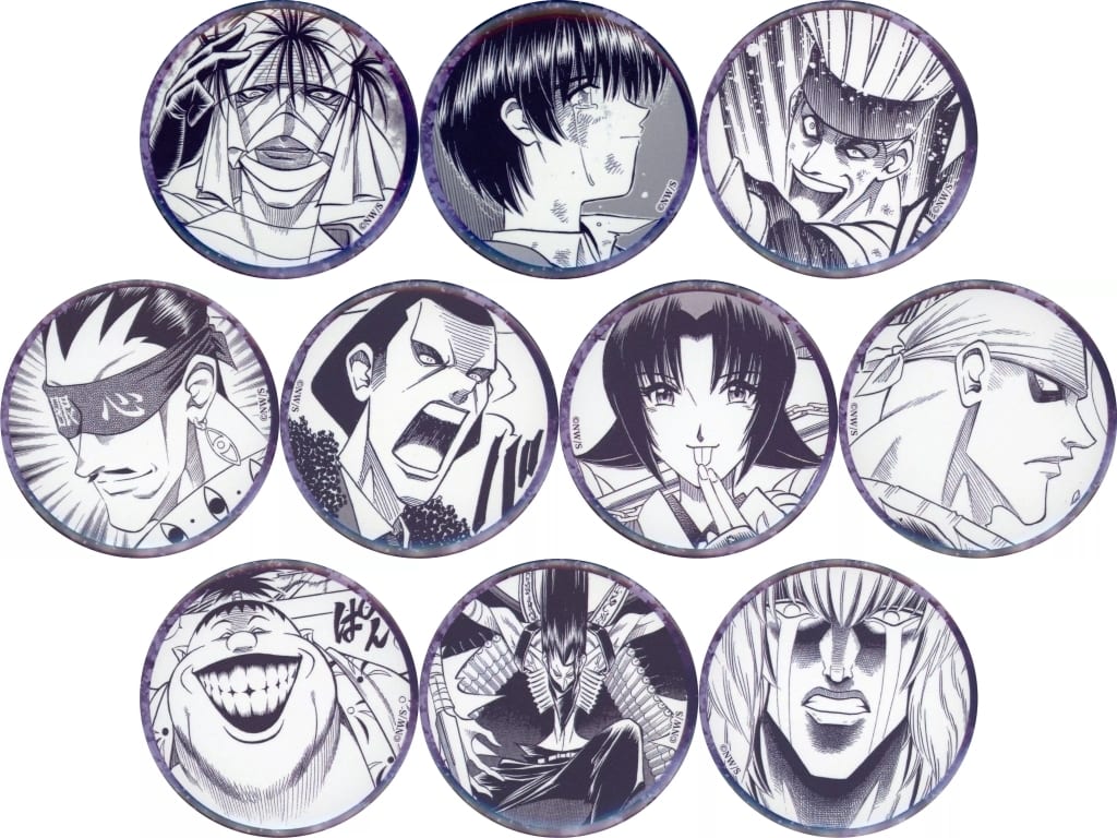 るろうに剣心展 名場面缶バッジコレクションB 全10種セット 駿河屋 -<中古>全10種セット 「るろうに剣心展 30th Aniversary