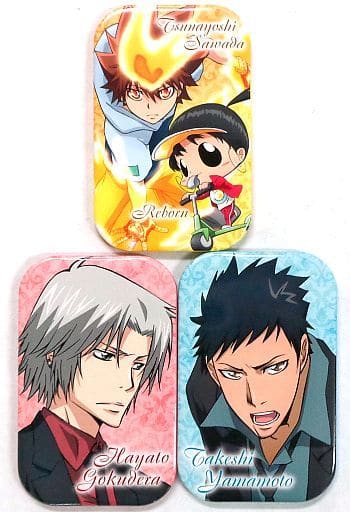 JF2019限定 リボーン まるかくカンバッジ 3個セット 駿河屋 -<中古>A.リボーン・綱吉＆獄寺＆山本 まるかくカンバッジ(3個