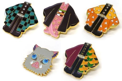 駿河屋 -<中古>全5種セット 「鬼滅の刃 ダイキャストピンバッジ
