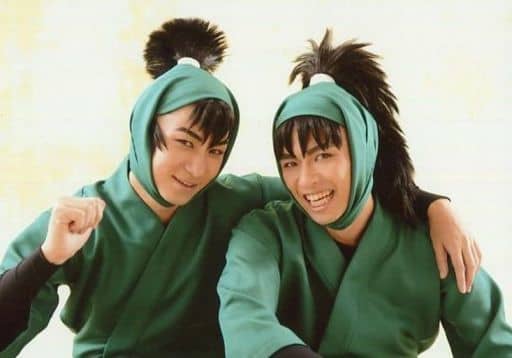 小野一贵 食满留三郎 早乙女知子 七松小平太 横型 上半身 服装绿 肩组 生写真 音乐剧忍者乱太郎第六弹凶恶的幻影 生写真 杂货 小物件