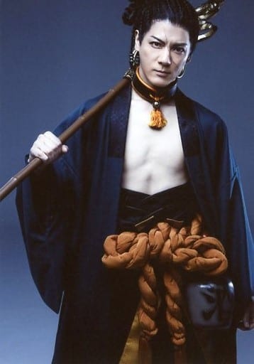 生写真 男 演员中村诚治郎 岛左近 膝上 衣青 右锡杖肩 背景灰色 角色生写真 舞 炼狱笑 明信片set B 杂货 小物件 Suruga Ya Com