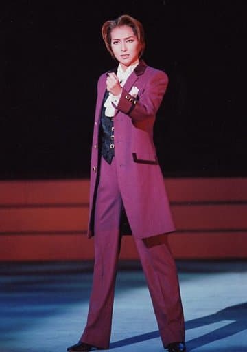 Takarazuka Revue Sora Gumi Hikaru Nanaho Whole Body Costume Purple Black And White Left Hand Rock