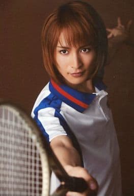 Yusuke Yata Shusuke Fuji Ii Upper Body Costume White Blue Uniform Right Hand Racket Background Brown