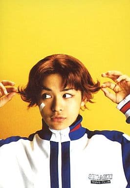 瀬戸康史 菊丸英二 用胸部提高 视线左 服装运动衫 双手玩弄发 背景黄色 人物射击 音乐剧网球王子absolute King 立海feat 六角 Second Service 实况照片 杂货 小物件