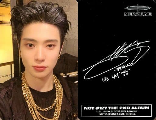駿河屋 -<中古>NCT 127/ジェヒョン(JAEHYUN)/裏面黒・印刷サイン入り