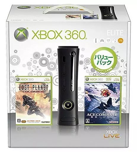 Xbox360本体 エリート バリューパック(120GB)(ロストプラネットコロニーズ・エースコンバット6同梱版)(説明書・ソフト・LANケーブル欠品、本体状態難)