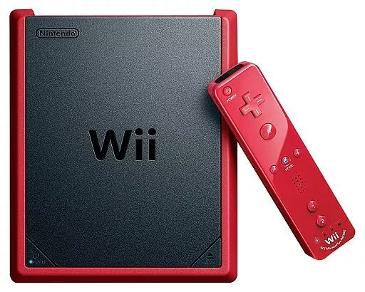 北米版 Wii Mini [MARIO KART Wii BUNDLE] (国内版ソフト動作不可)(コントローラ欠品)