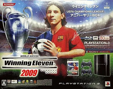 PLAYSTATION 3(80GB) ウイニングイレブン x UEFA Champions League アニバーサリーBOX(クリアブラック)(ゲームソフト欠品)