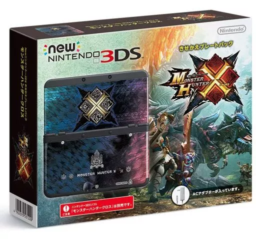 Newニンテンドー3DS本体 きせかえプレートパック モンスターハンタークロス(本体のみ、本体状態難)