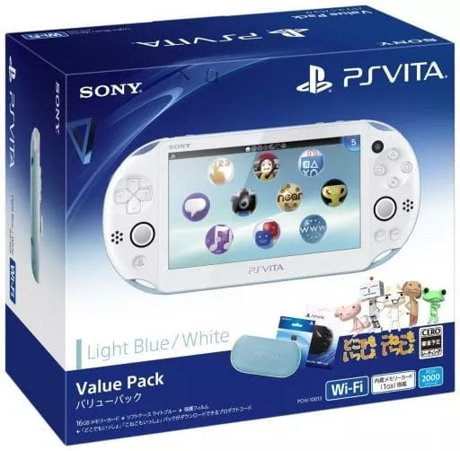 PSVita本体 バリューパック ライトブルー・ホワイト(本体不備(中))