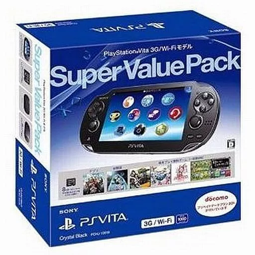 PSVita本体 スーパーバリューパック クリスタル・ブラック 3G / Wi-Fiモデル[PCH-1000](箱・説明書欠け)