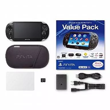PlayStation Vita本体 バリューパック 3G/Wi-Fiモデル クリスタル・ブラック[PCHJ-10023](箱・本体状態難)