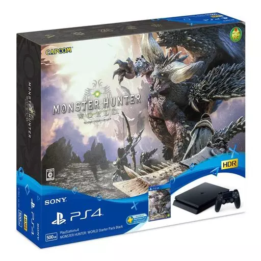 プレイステーション4本体 MONSTER HUNTER: WORLD Starter Pack ブラック(HDD 500GB)(ヘッドセット欠品)