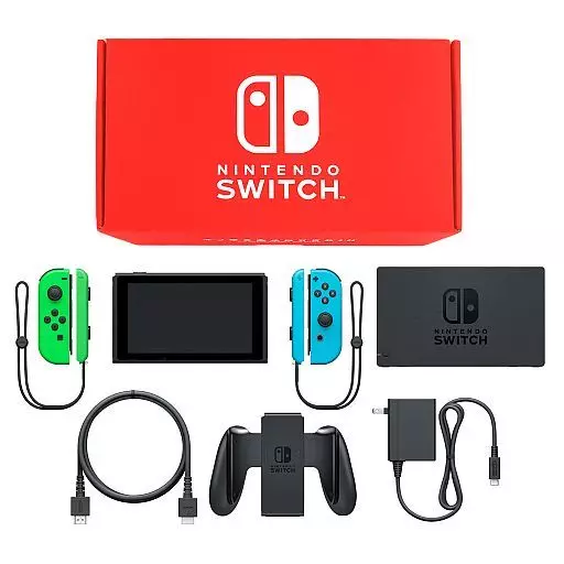 Nintendo Switch本体 カラーカスタマイズ /Joy-Con(L)ネオングリーン(R)ネオンブルー/Joy-Conストラップ(L)ネオングリーン(R)ネオンブルー