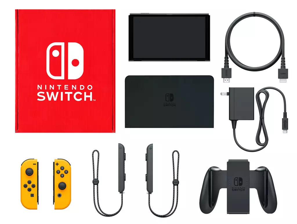 Nintendo Switch本体(有機ELモデル)カラーカスタマイズ/Joy-Con(L/R)ネオンオレンジ/Joy-Conストラップ：ブラック