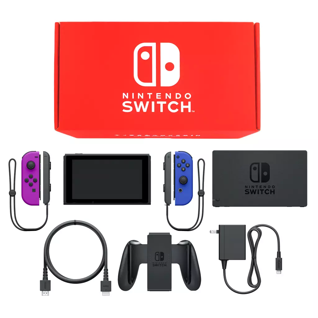 Nintendo Switch本体 カラーカスタマイズ [2019年8月モデル]/Joy-Con(L)ネオンパープル(R)ブルー/Joy-Conストラップ：ブラック