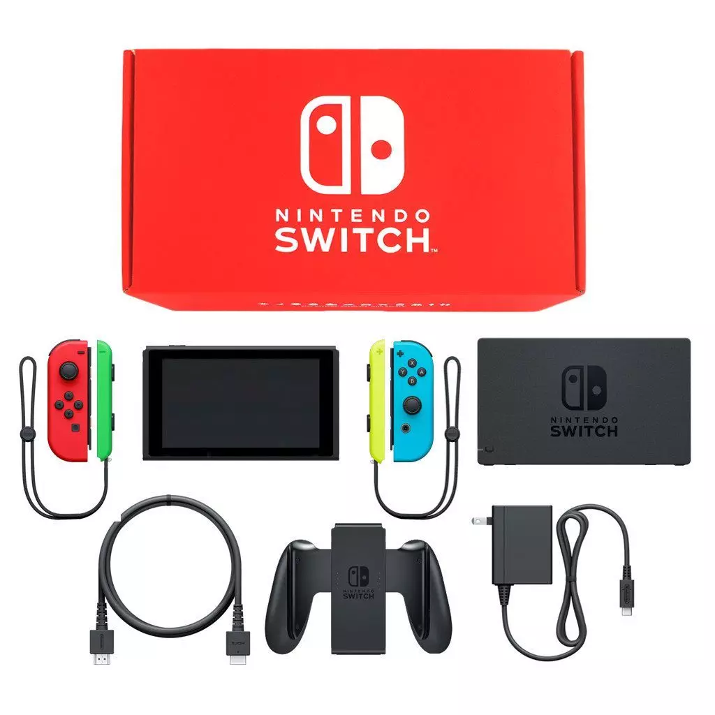Nintendo Switch本体 カラーカスタマイズ [2019年8月モデル]/Joy-Con(L)レッド(R)ネオンブルー/Joy-Conストラップ：ネオングリーン/ネオンイエロー