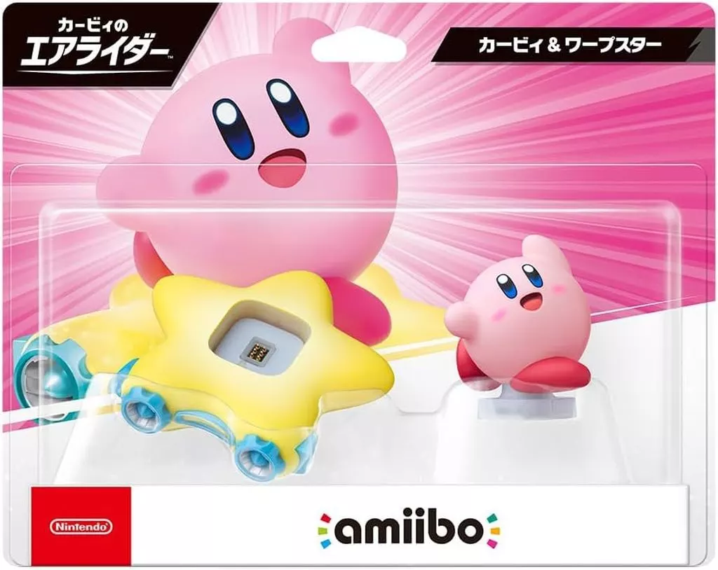 amiibo Kirby and Warp Star figure from the Kirby Air Riders series, boxed
