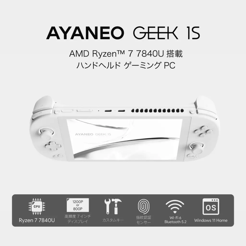 PCハード　ポータブルゲーミングPC AYANEO GEEK 1S [SSD：2TB/ディスプレイ：1280×800] (ピュアホワイト) (状態：中古未使用品)