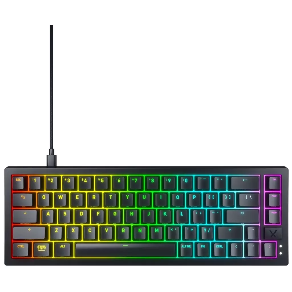 PCハード　[14日間保証付き] ゲーミングキーボード Cherry Xtrfy K5V2シリーズ 65% US配列 赤軸 [CX-K5V2-RGB-CPT-BLACK-R-US]