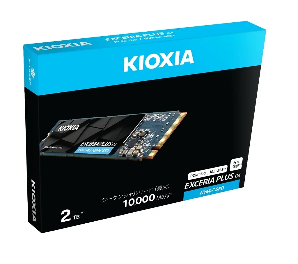M.2接続 内蔵SSD 2TB KIOXIA EXCERIA PLUS G4 (ブラック) [SSD-CK2.0N5PLG4J]（未使用アウトレット品、メーカー保証有り）_img