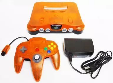 ニンテンドー64本体 (クリアオレンジ 1999年ダイエー優勝限定販売カラー)(外箱欠品)