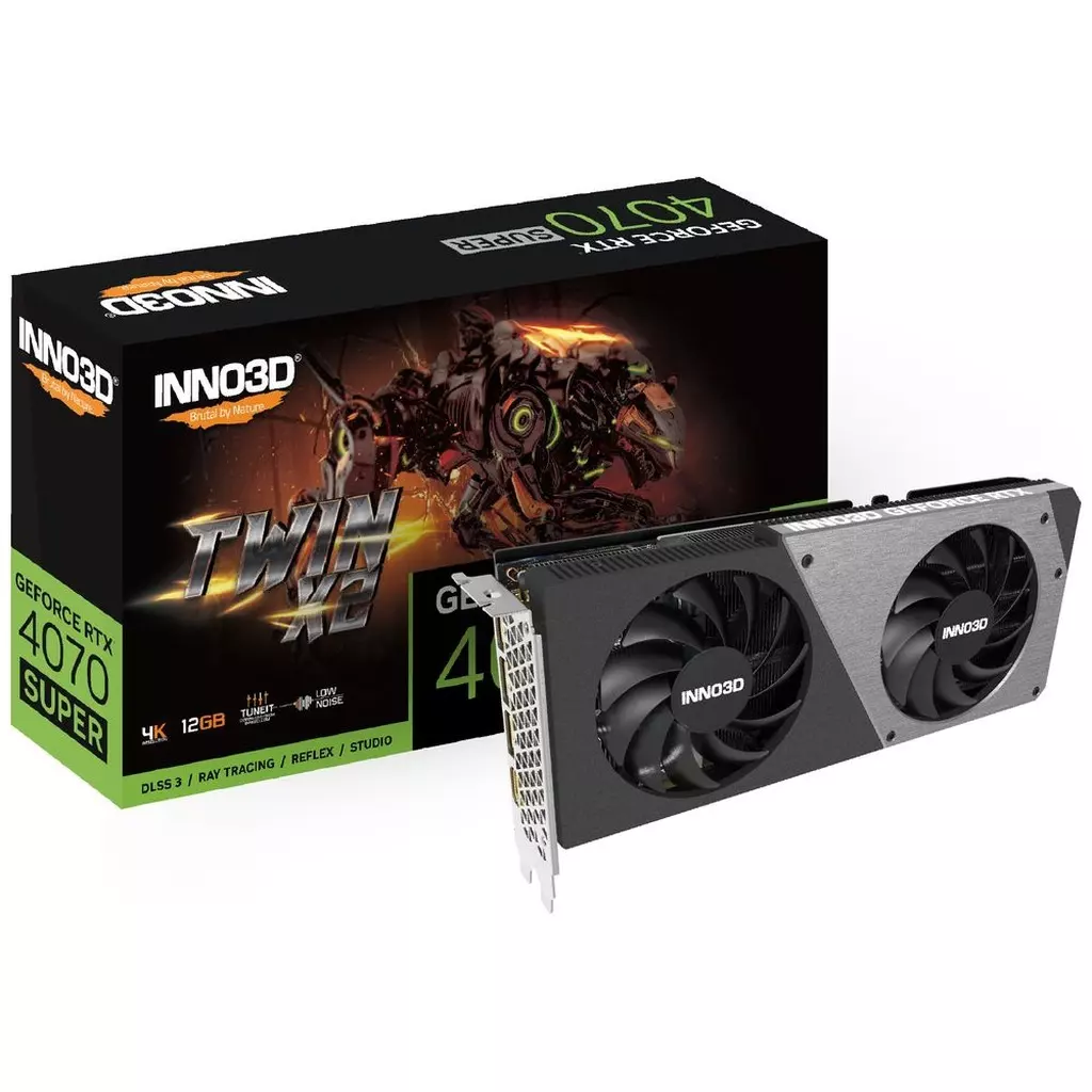 グラフィックボード　INNO3D GeForce RTX 4070 SUPER TWIN X2 [N407S2-126X-186162N]