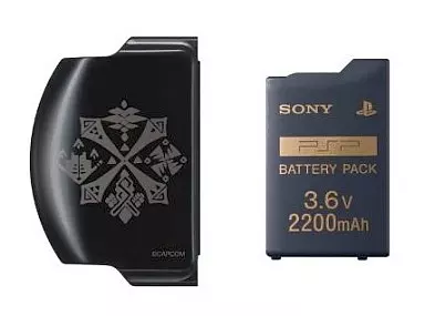 バッテリーパック(2200mAh) PSP-3000シリーズ用 モンスターハンターポータブル オリジナルデザイン バッテリーカバー付き